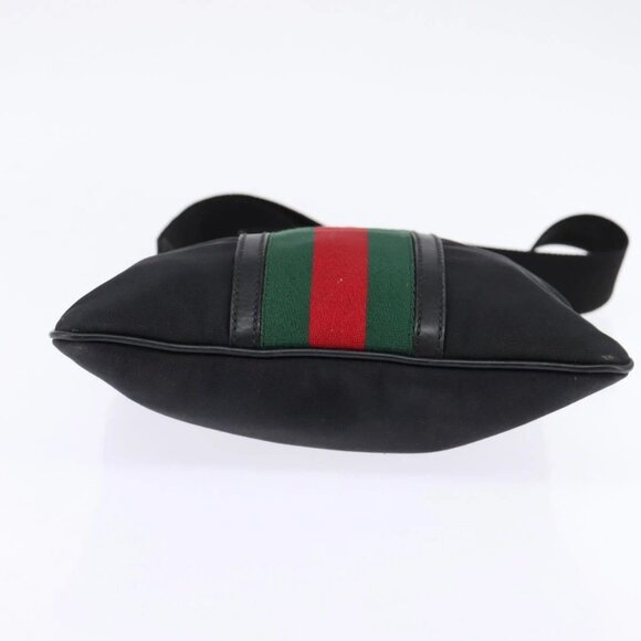 GUCCI Web Sherry Line Shoulder Bag Nylon Black - Picture 5 of 15